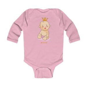 Infant Long Sleeve Bodysuit – Baby King(Vanila)
