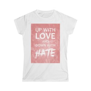 Women’s Softstyle Tee – Up with love Camo Light